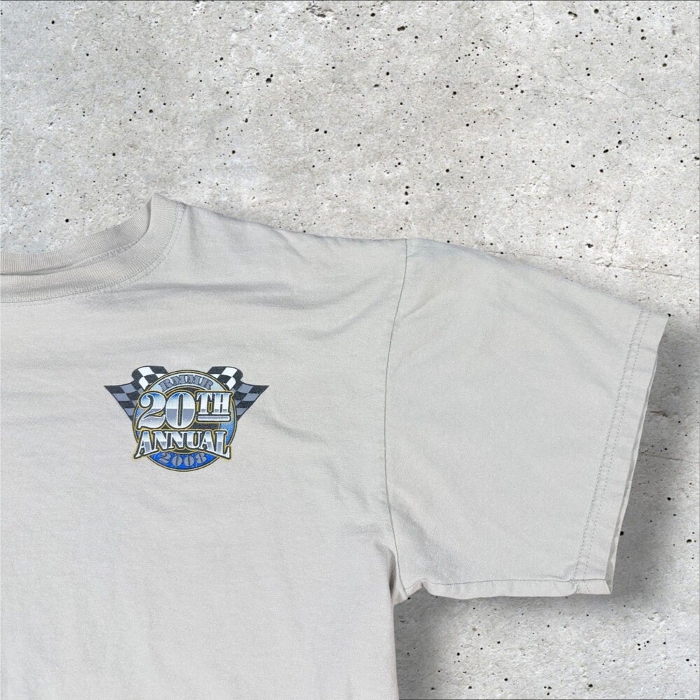 Vintage Y2K Ford Mustang Rocky Mountain Roundup Car Show Shirt Large Gray Defect - Picture 3 of 10